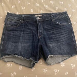 Kut from the Kloth Gidget Fray Dark Blue Denim Shorts